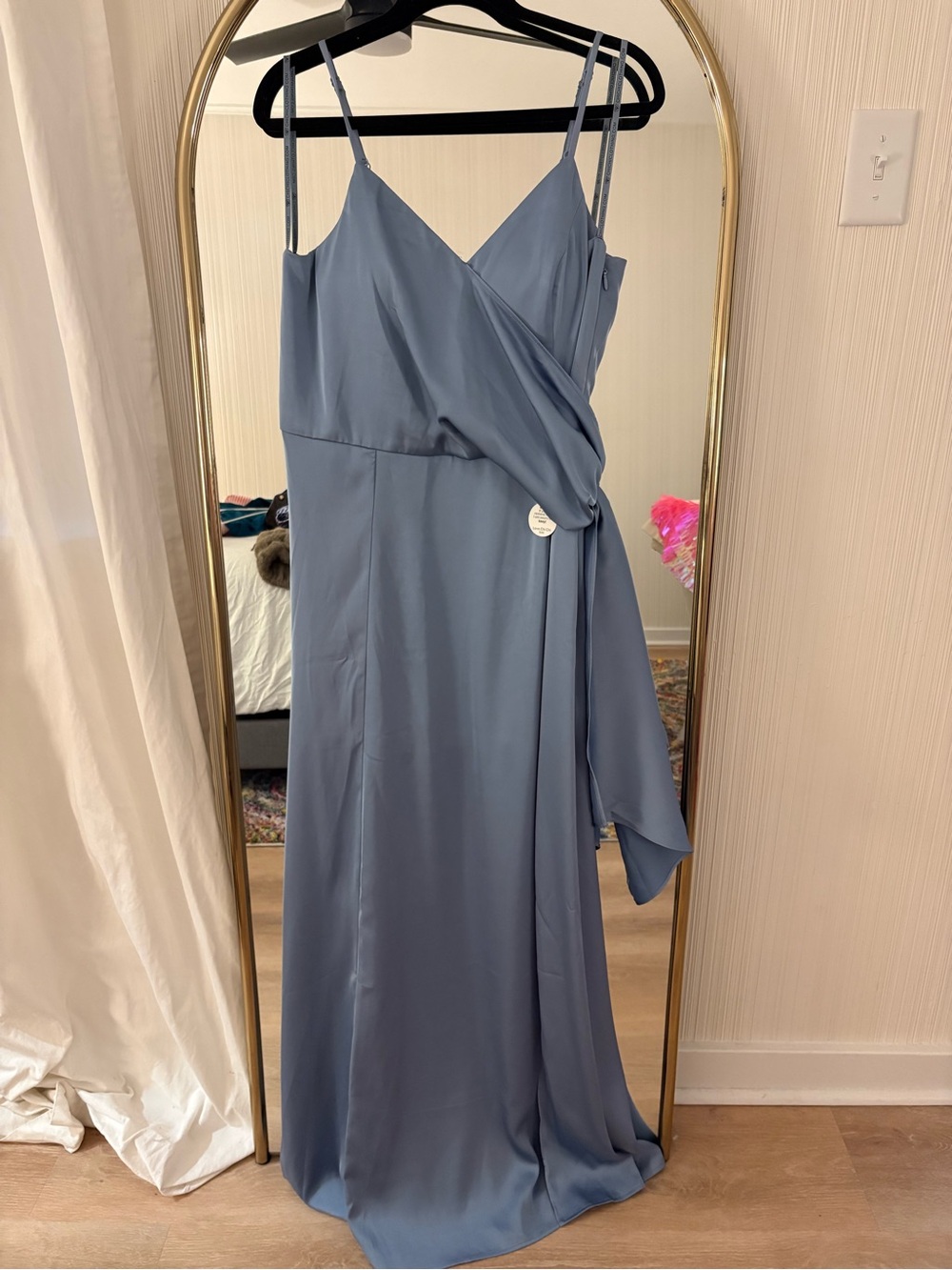 Chi Chi London Slate Blue Wrap Maxi Dress